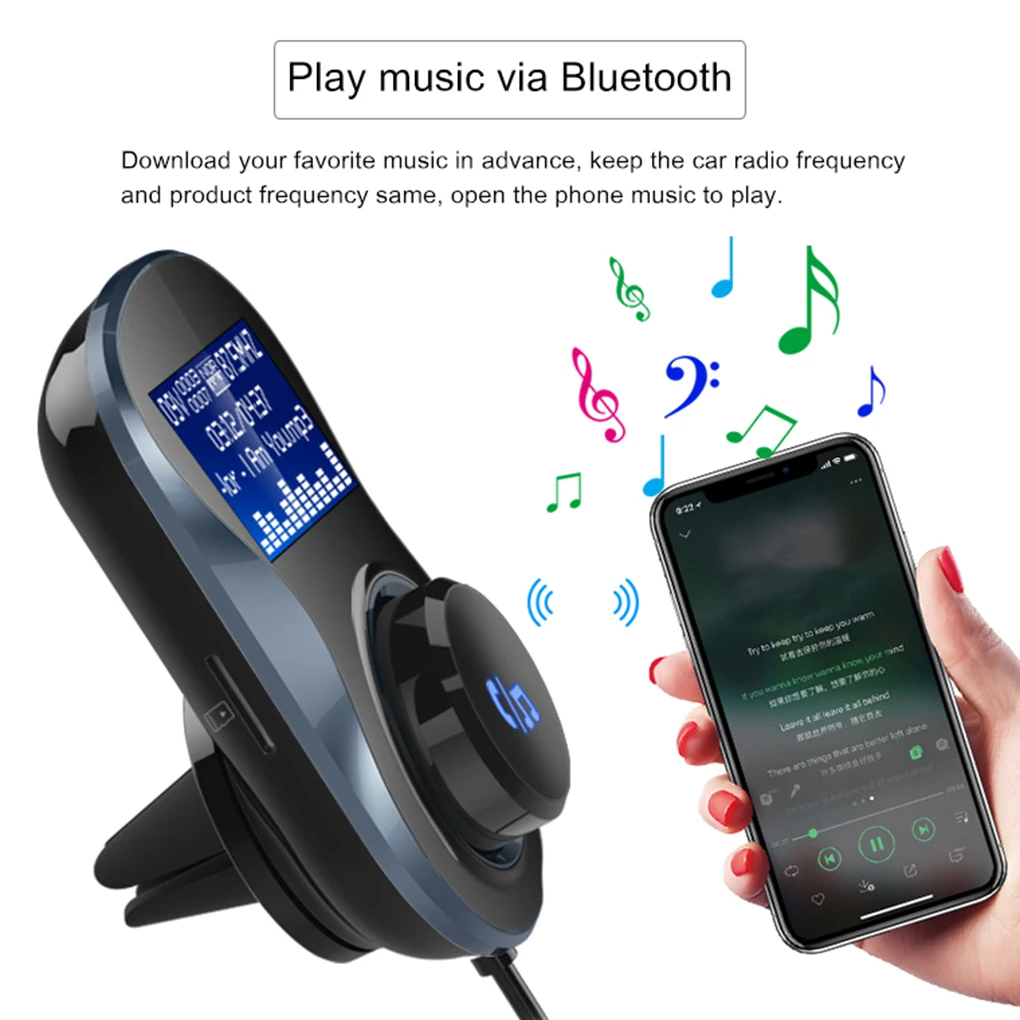 Bluetooth fm-передатчик usb порты Автомобильное зарядное устройство аудио приемник Handsfree Mp3 плеер ЖК-дисплей