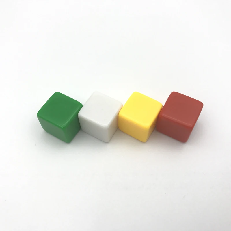 High-quality 100/200 Pcs/Lot 16mm Blank Dice D6 Color Can Write and Carving Blank Dice Children Teaching Game Dice Wholesale