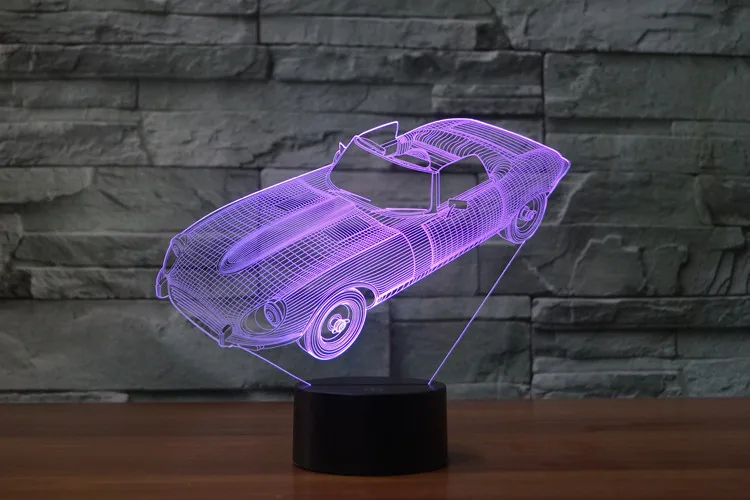 [Seven Neon] игрушечный автомобиль автобус винтажный автомобиль акриловая 7 цветов Настольная лампа 3D лампа Новинка Светодиодный Ночник светильник Сокол миллениума светильник