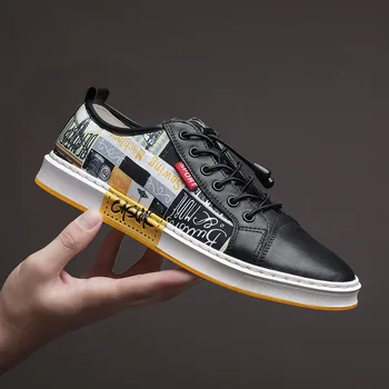 

Men's Casual Skate Shoes Lightweight Comfortable Wild Trend Fashion Genuine Leather Shoes Men's Shoes Sneakers Zapatos De Hombre