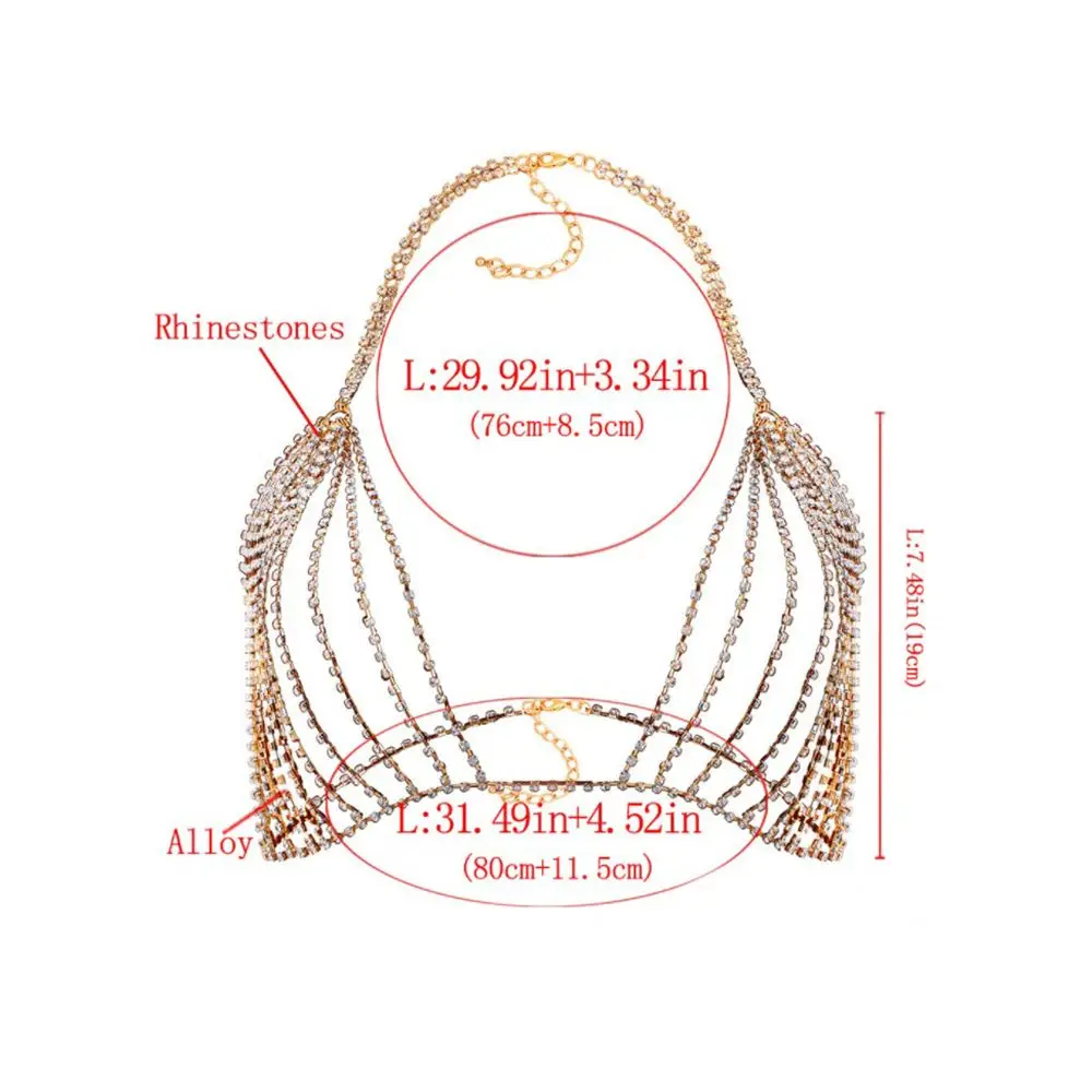 Rhinestone Bra Chain Beach Jewelry Body Shiny Crystal Bra Chest Beach Bralette Harness Bikini Body Chain Sexy erotic lingerie women bikini set women strapless bras