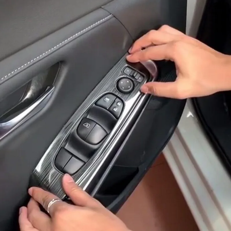 Tonlinker интерьер окна дверные чехол для пульта наклейка для NISSAN SYLPHY Автомобиль Стайлинг 4 шт. нержавеющая сталь/ABS крышка стикер