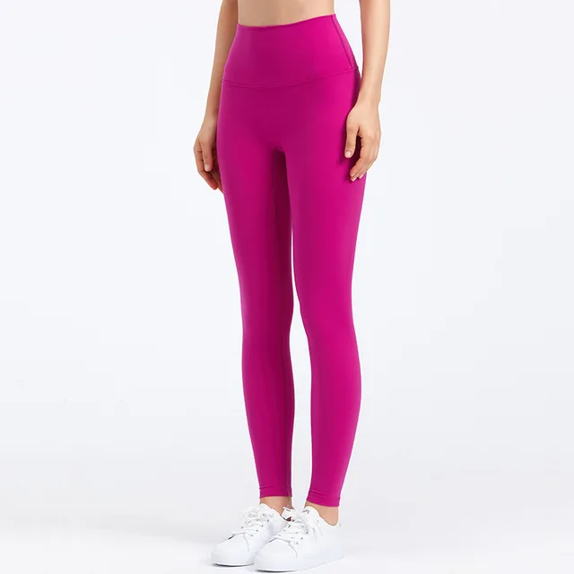 Lulu Quality Leggings Sport Women Fintess Tight High Waist Yoga Pant Butter Soft Gym Clothe 100%squat Proof Compression Athletic Dragon Fruit Color