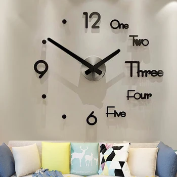 

Pattern Luxury Creative DIY Large Wall Clock 3D Wall Sticker Modern Design Decorative for Home Decoration K888