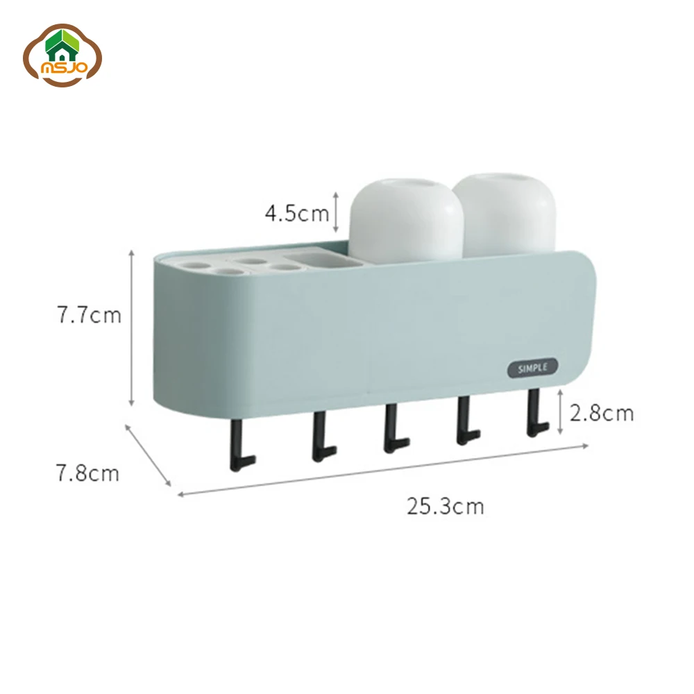 MSJO зубная щетка настенные держатели подставка из набора аксессуары в ванную полка стойка крючок для хранения домашнего декора зубная щетка и держатели зубной пасты