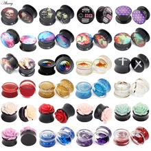 Новинка, 2 шт., акриловый цветочный винт, одиночный, расклешенный, для уха, телесный, полый, туннельный штекер, 4 мм-25 мм, ушные датчики, расширитель, носилки, пирсинг, ювелирные изделия