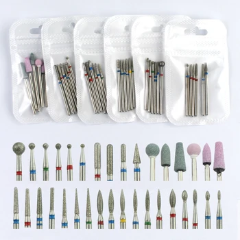 

6pc Diamond Nail Drill Bit Set Rotary Electric Manicure Drills Milling Cutter for Pedicure Cuticle Clean Tool Nail Art Equipment