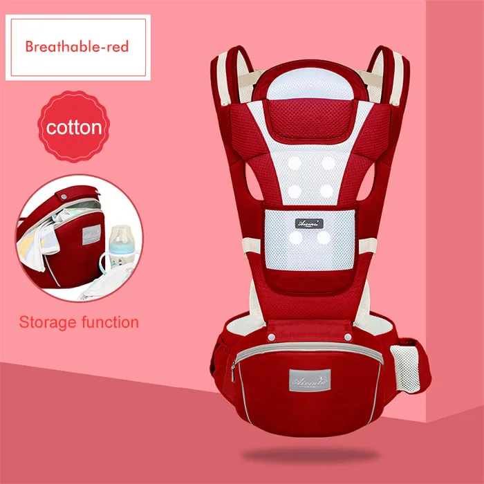 red - Breathable Детские дышащие слинги для младенцев, удобные слинги для младенцев 0-30 месяцев - Цвет: red - Breathable