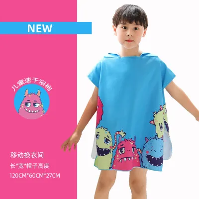 Boy style Дети Unicorn; накидка с капюшоном; Детские костюмы для плавания; Путешествия быстросохнущая банные халаты для мальчиков и для девочек, пончо, серфинг плавание спорт, фитнес, тренажерный зал Полотенца - Цвет: Boy style