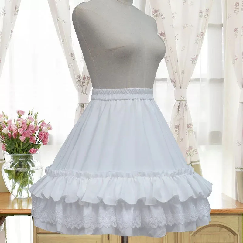Lace Hoop Under Skirt Lolita Bridal Wedding Crinoline Women Ankle Petticoat Puffy Half Slips A-Line Ball Gown Dress Costume