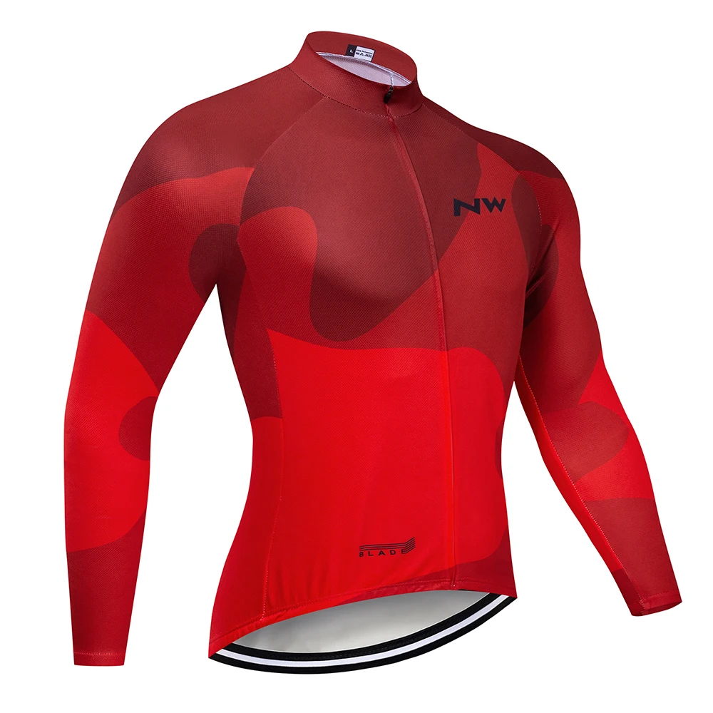 NW Trajes de ciclismo primavera y otono para hombres Secado rapido Deportes de carreras Mtb Bike Jersey Uniformes de bicicleta - Цвет: Long sleeve