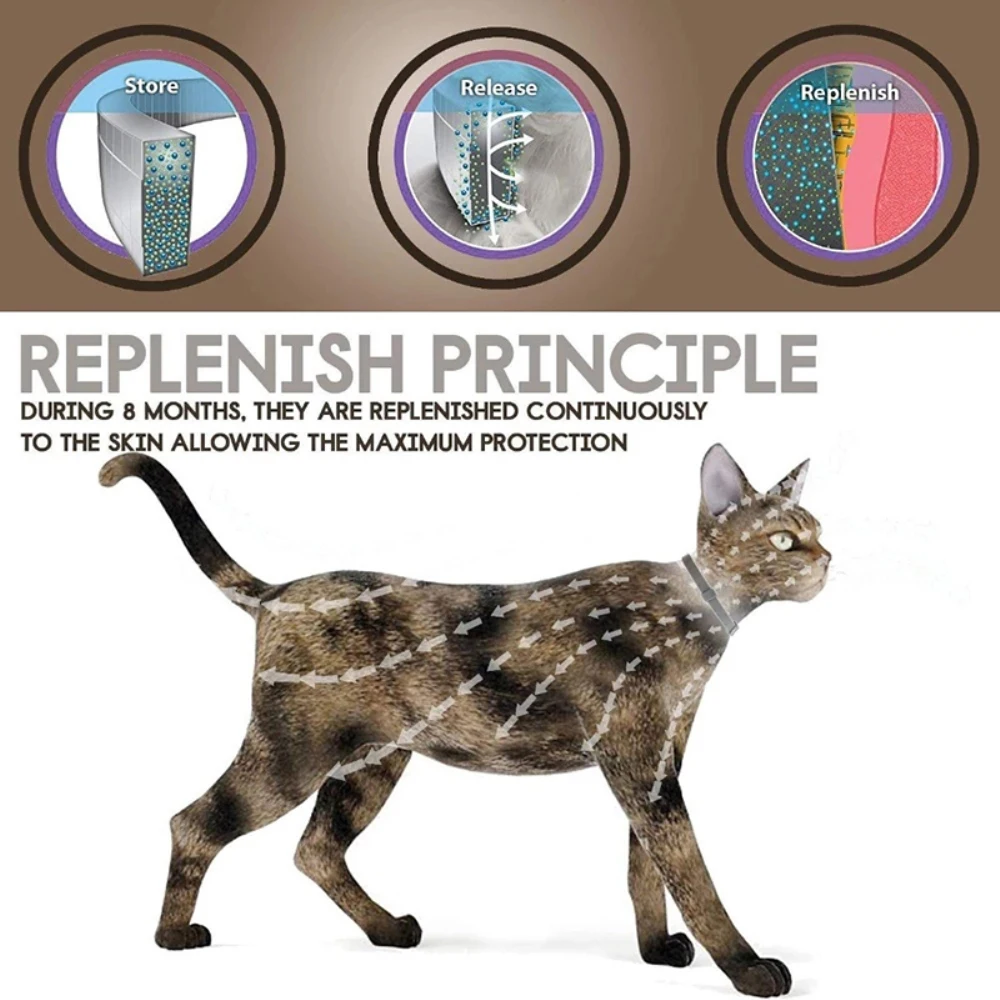 Waterproof Pets Collar Anti Flea Ticks Mosquitoes Adjustable Dog Cat Collar Accessories 8 Months Long-term Protection CXQA01 Waterproof Pets Collar Anti Flea Ticks Mosquitoes Adjustable Dog Cat Collar Accessories 8 Months Long-term Protection CXQA01