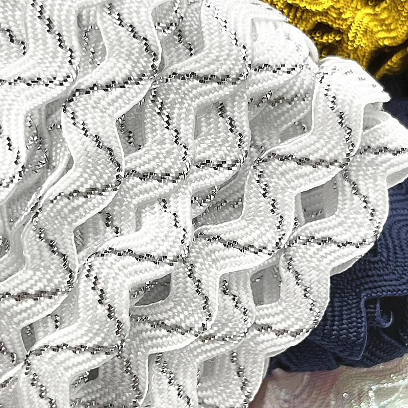 Description Picture 4 of item15yard 5mm Multi Colors Terylene Ribbon Lace Trimming Ribbon Wave Cords Threads for Patchwork Party Decor DIY Craft Supplies