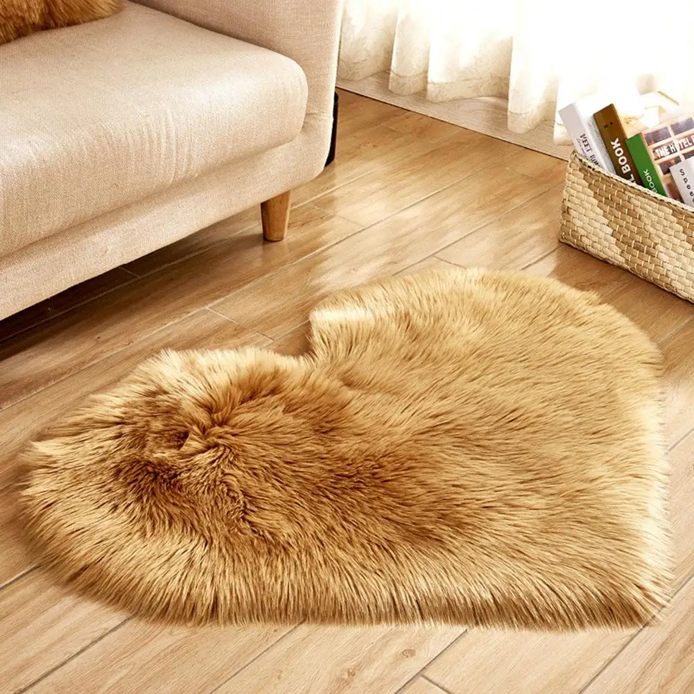 Yfashion 70X90 см в форме сердца коврик из искусственной овчины домашний офисный пушистый напольный коврик