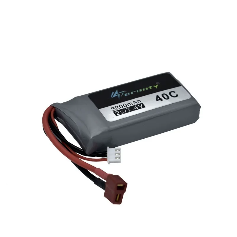 Ceny Upgrade 3200mah 7.4v bateria lipo zestaw z ładowarką do Wltoys 12428 12423 RC czterokołowy RC pojazd samochodowy do Feiyue 03 Q39 części do zdalnego sterowania