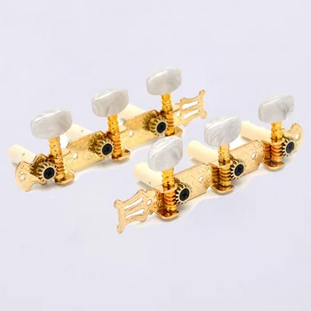 

A set of 1R1L Classical Guitar Locking String Tuning Pegs Keys Tuners Machine Heads Gold