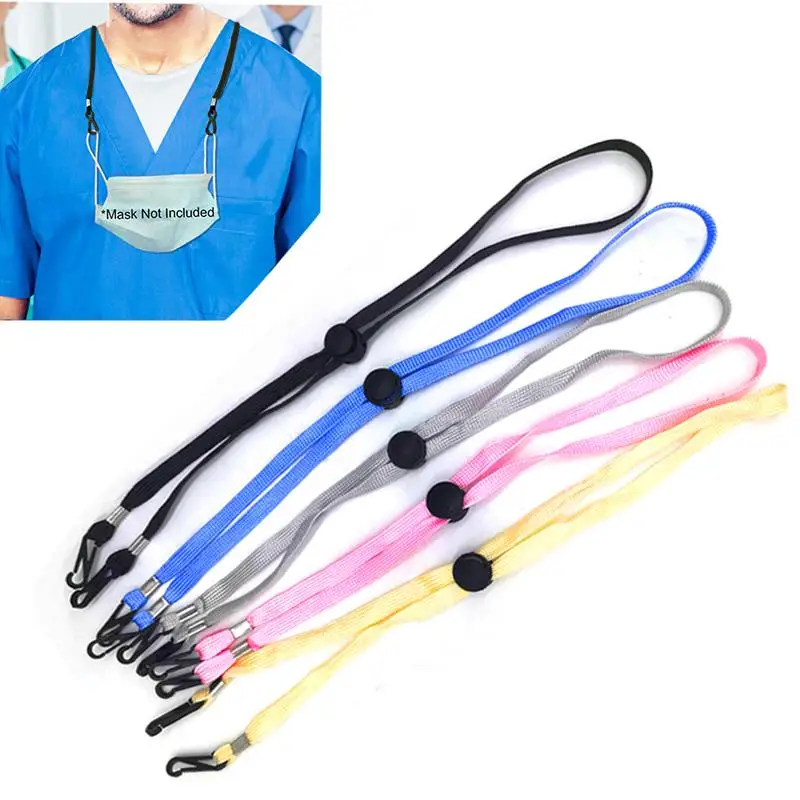 

Adjustable Mask Hanging Rope Mask Lanyard Mask Elastic Band Convenient Holder Rope Anti-Lost Anti-Drop Mask Strap With Hooks