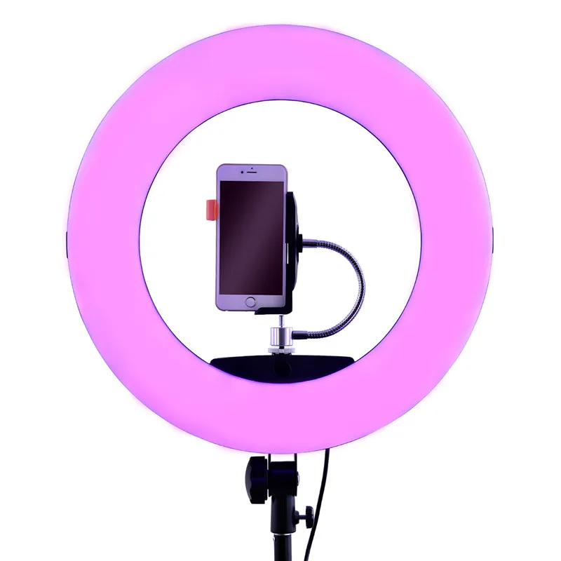 Fusitu FC-480 RGB светодиодный видео кольцо с фотографией светильник 96 Вт красочное кольцо лампа с штативом зеркало для DSLR камеры смартфонов Фотостудия