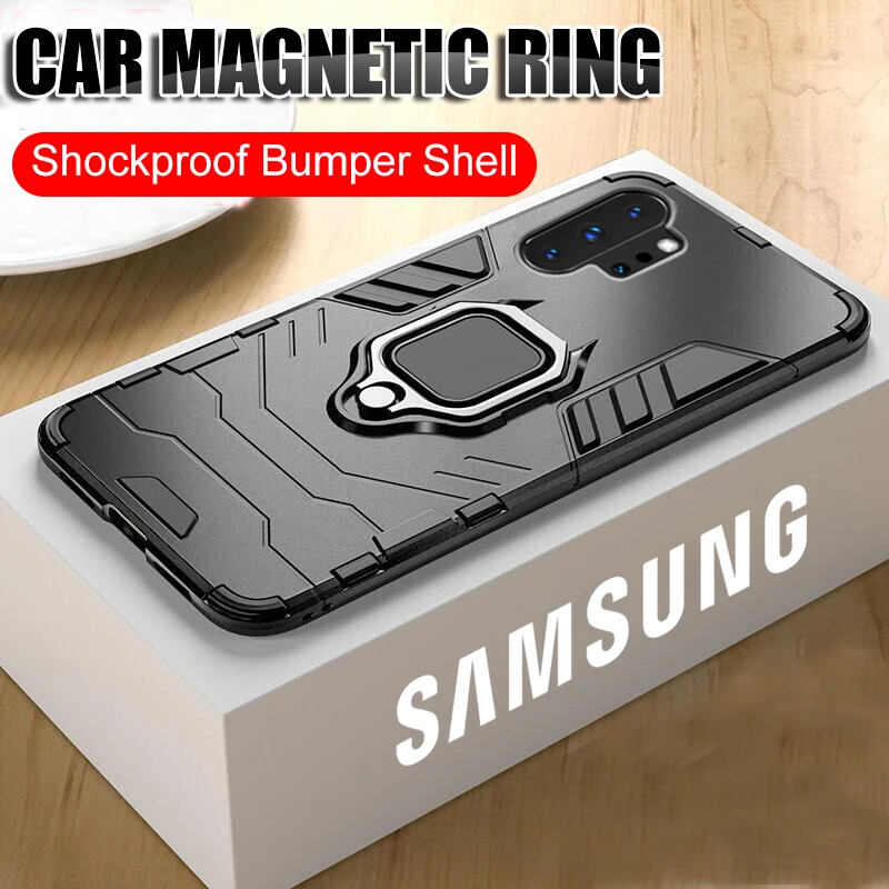 

Luxury Armor Shockproof Ring TPU Phone Case For Samsung Galaxy S8 S9 S10 Plus S10e Note 9 10 Pro A50 A70 A40 A30 Soft Case Cover