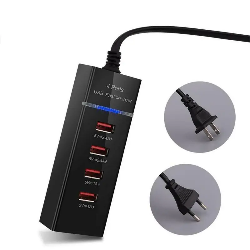 USB настенная розетка для зарядника для смартфона 4 порта многофункциональная быстрозарядная станция адаптер питания для телефона для путешествий