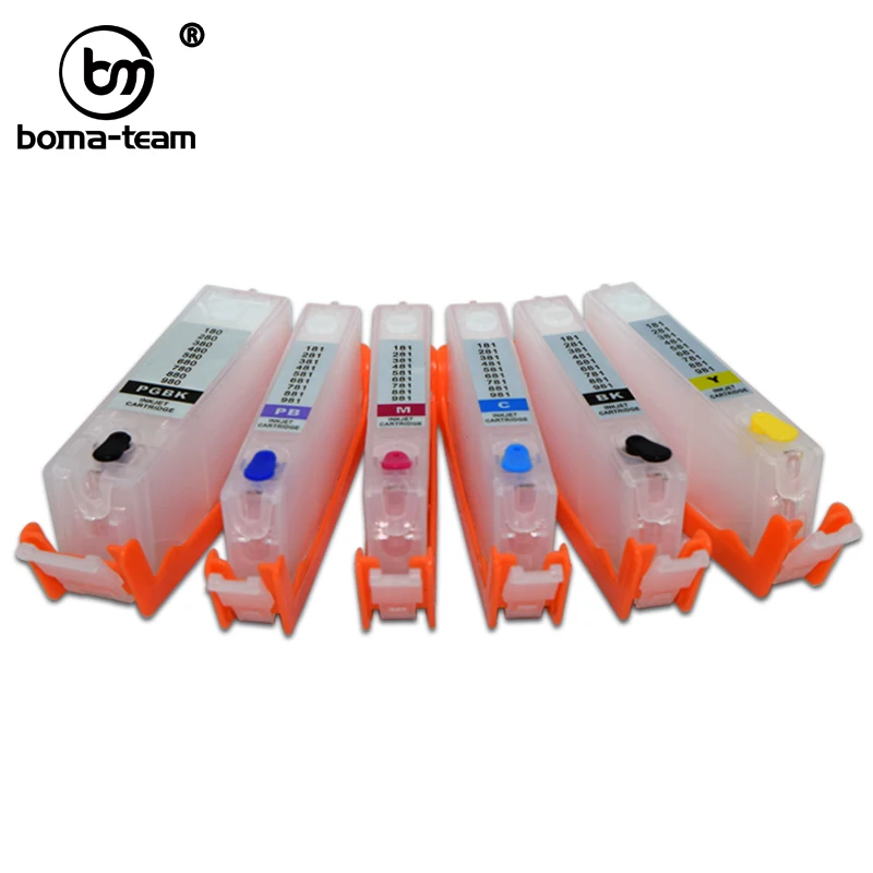 PGI-580 6 color PGI-580 CLI-581 Заправка картриджей с постоянным чип для Canon PIXMA TR7550 TR8550 TS6150 TS6151 TS8150 TS8151 TS8152 TS9150 - Цвет: PGI-580 6 color