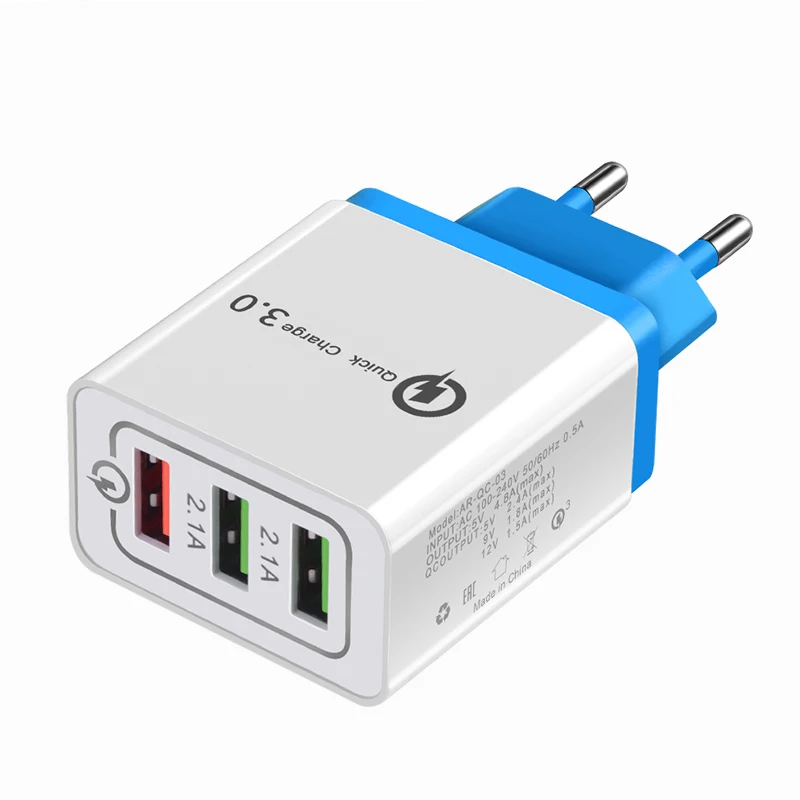 3 порта Быстрая зарядка 3,0 USB зарядное устройство адаптер питания для ...