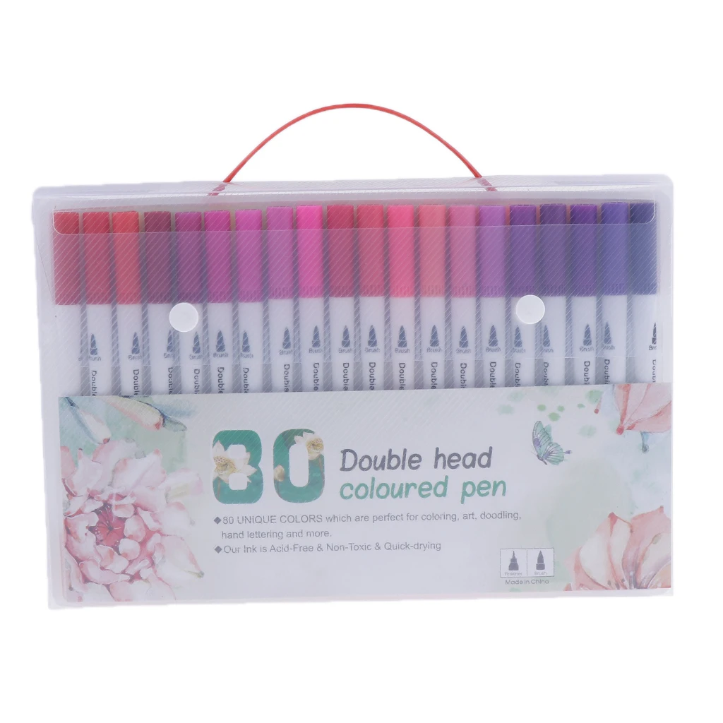 80 Color Markers Textile Acrylic Pens Marker Pens Felt Drawing Painting Pens for Card Making DIY