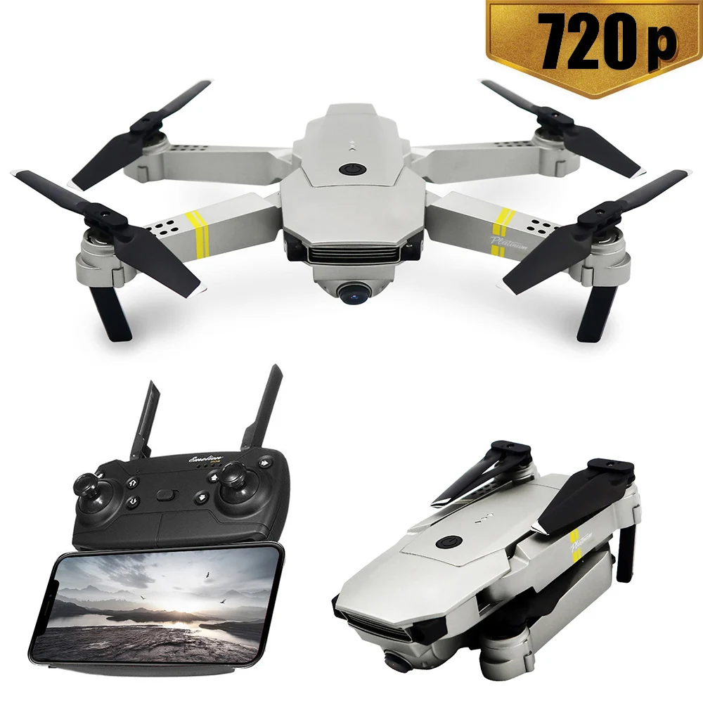 1080P WIFI FPV With Wide Angle HD Camera Drones Hight Hold Mode Foldable Arm RC Quadcopter Drone X Pro RTF Dron Toys - Цвет: Sliver 720P