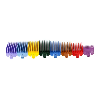 

8pcs/set Colorful Guide Comb Multiple Sizes Metal Limited Combs Hair Clipper Cutting Tool