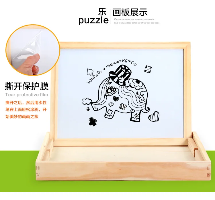 MWZ Joypin Пазлы деревянные двухсторонние Sketchpad детские развивающие игрушки мульти-стиль выбор