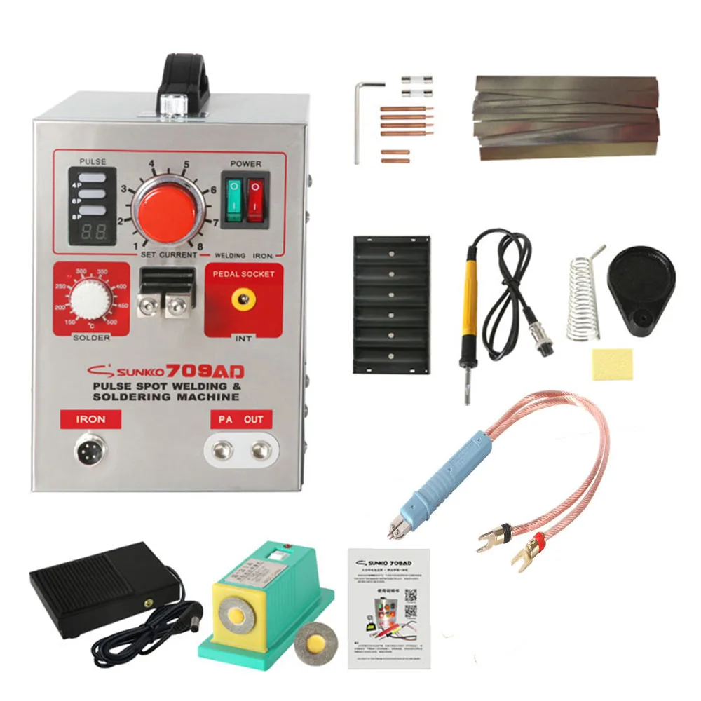

2 PCS 709AD 1.9KW High Power Spot Welder & Soldering Station with welding pen (71A)