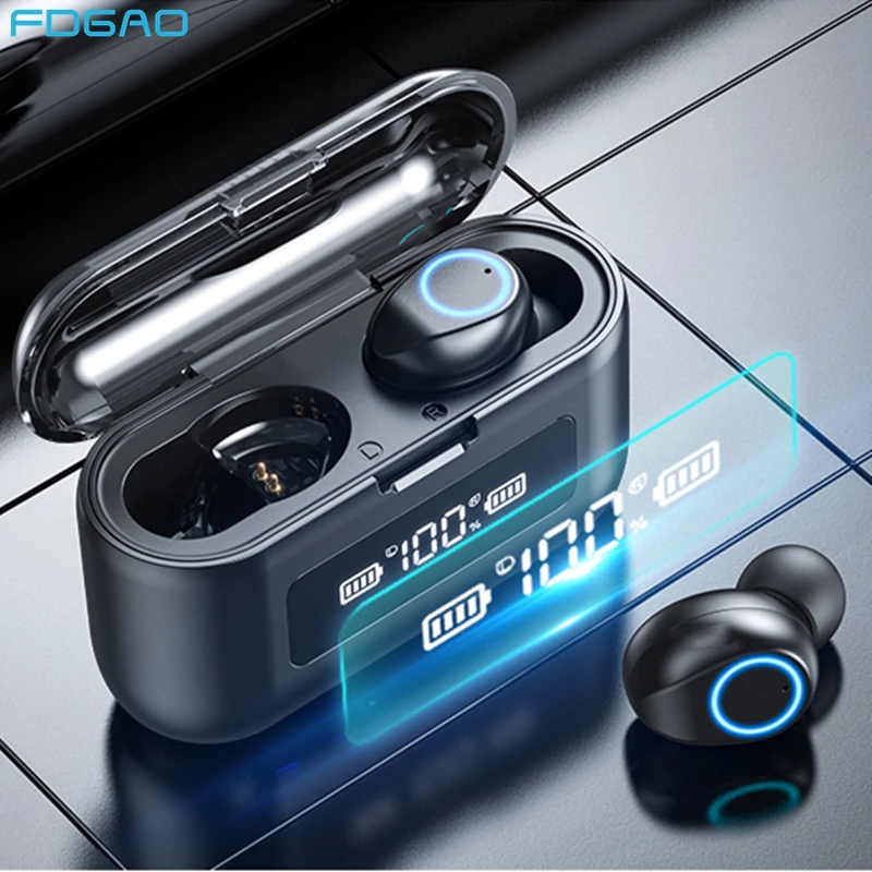 

Wireless Bluetooth Earphones with Microphones Touch Control Sports Waterproof Headphones Headsets 9D HiFi Stereo Earbuds 2000mAh