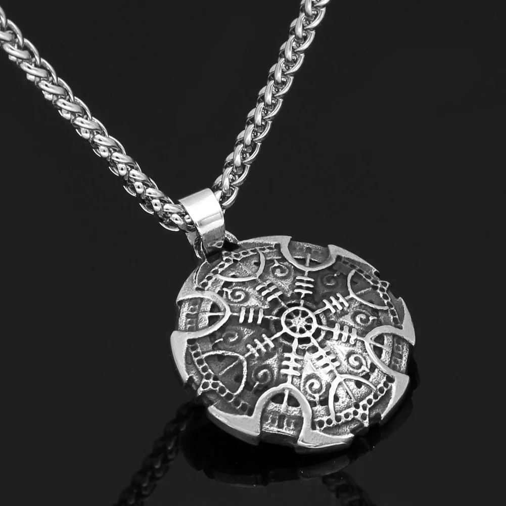 Скандинавский Викинг Амулет из нержавеющей стали Vegvisir ожерелье подвеска с