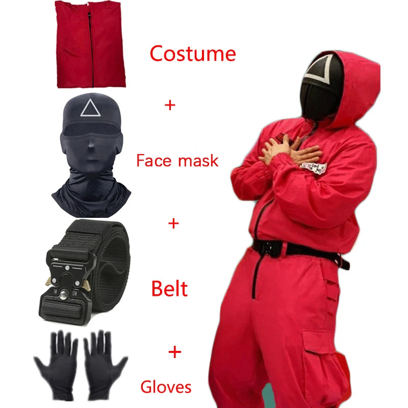 Squid Game Red Jumpsuit Cosplay Costume Sets