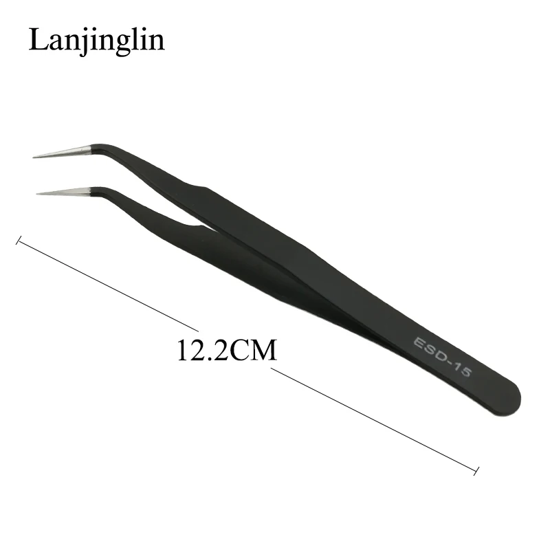 1PC Stainless Steel Straight and Curved Eyelashes Tweezers Eyelash Extension Tweezers Makeup Tools for False Eyelashes 5