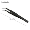 1PC Stainless Steel Straight and Curved Eyelashes Tweezers Eyelash Extension Tweezers Makeup Tools for False Eyelashes 5