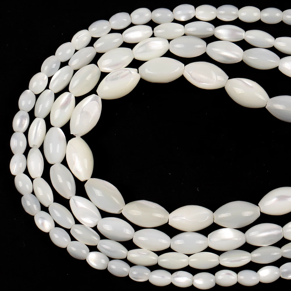 Loose Beads White Oval Natural Sea Shell Beads for Jewelry Making