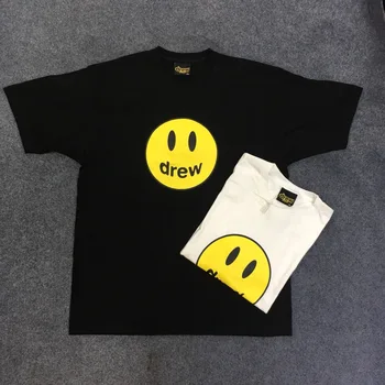 

Best Version Justin Bieber Drew House The Drew Face Printed Women Men T shirts tees Hiphop Oversized Men Short Sleeve T shirt