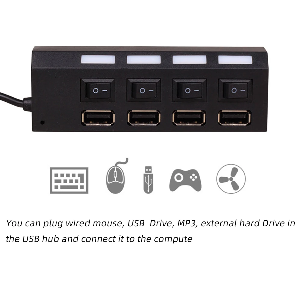 10 высокоскоростной 480 Мбит/с USB 2,0 хаб Мути песональный компьютер usb-хаб портативный usb-разветвитель для ПК ноутбука 1 шт