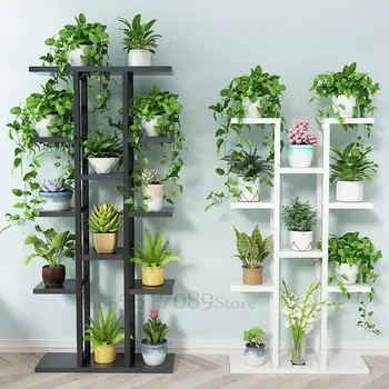 

Flower shelf home multi-storey indoor space wrought iron flower stand multi-layer living room balcony flower pot shelf