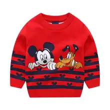 Детские свитера для мальчиков; зимняя одежда с Микки; свитер для малышей; теплое пальто; Детские свитера; детская вязаная верхняя одежда