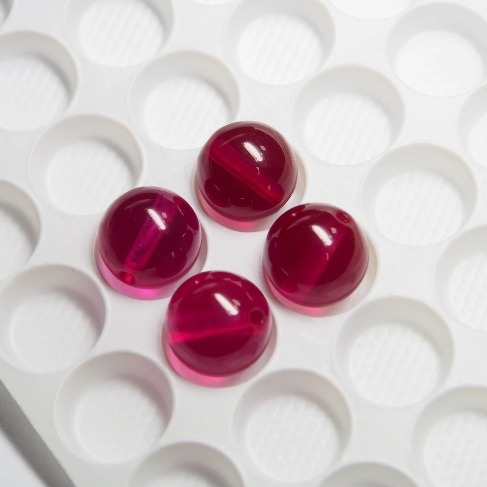 

3-12mm synthetic corundum 5# Red Ruby beads with hole Round ball loose gemstone beads for earring Bracelets