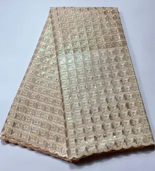 

African Lace Fabrics With Sequins Gold Lace Fabric For Party Wedding Dress French Tulle Mesh Lace Sequins Lace Fabric FYIN1123