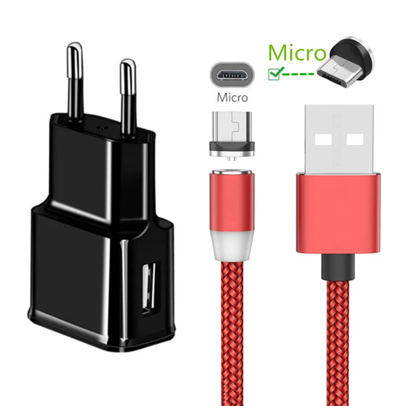 Магнитный зарядный кабель Micro usb 5 В 2 А для телефонов Samsung Galaxy S4 S5 S7 edge A5 A6 A7 A10 J8 J6 J4 +