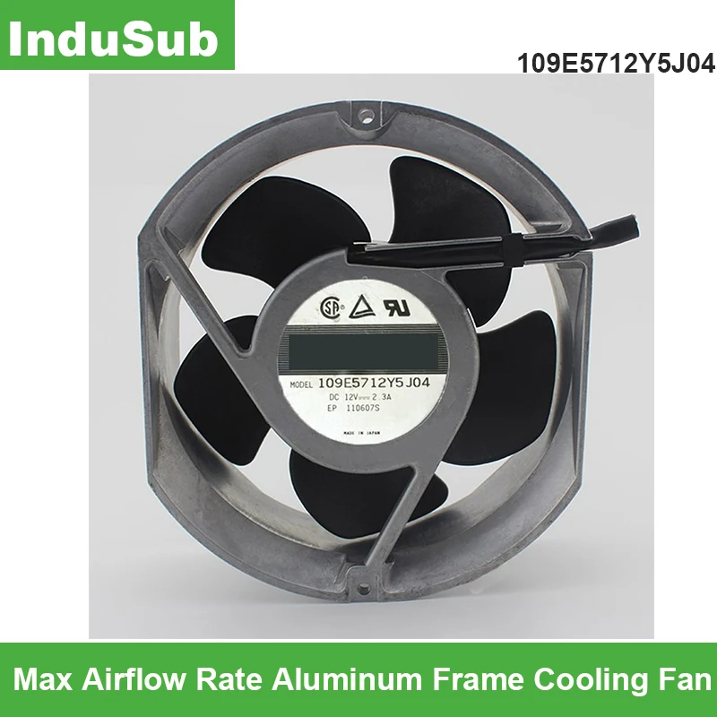 

109E5712Y5J04 Max Airflow Rate 12V 2.3A 3-wire 3-pin Aluminum Frame Cooling Fan