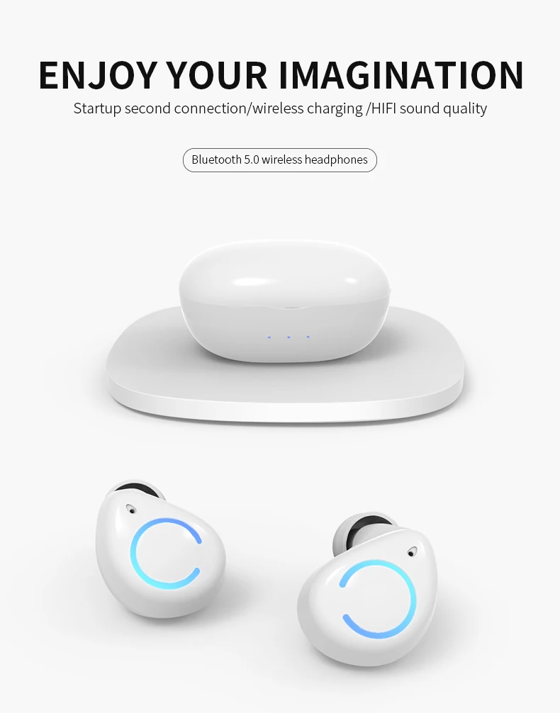 

Wireless Bluetooth Earphone TWS Wireless Earphones LED Power Display Bluetooth V5.0 Waterproof Headphones 2600mAh Charging Box