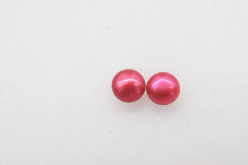 

one pair redpink 7-8mm coin stud silver925 freshwater pearl earrings wholesale beads FPPJ nature