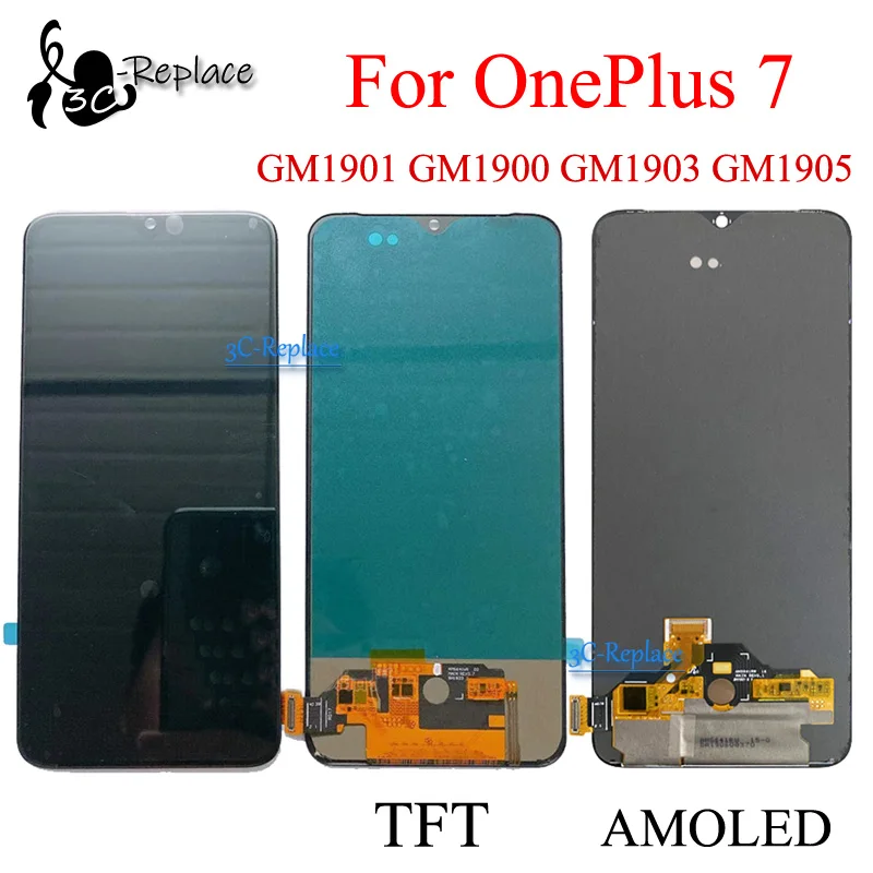 Оригинальный AMOLED / TFT черный 6 4 дюйма для OnePlus 7 1 + GM1905 GM1901 GM1900 GM1903 ЖК-дисплей