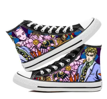Anime cartoon students high help cosplay cos JoJo's Bizarre Adventure shoes canvas fashion shoes casual comfortable men women 2