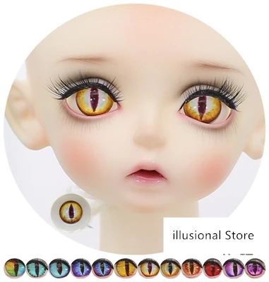 BJD SD кукольный глаз 12mm14mm16mm18mm глаза для кукол BJD куклы игрушки sd кошка глазное яблоко - Цвет: 1